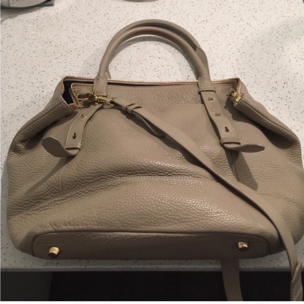 Elegant Taupe Leather Handbag